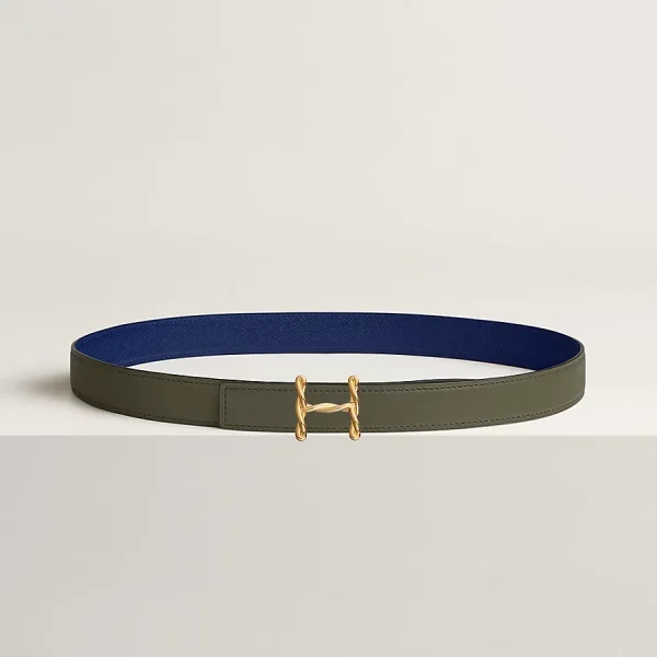 H Torsade belt buckle & Reversible leather strap 24 mm