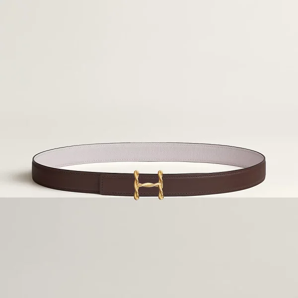 H Torsade belt buckle & Reversible leather strap 24 mm