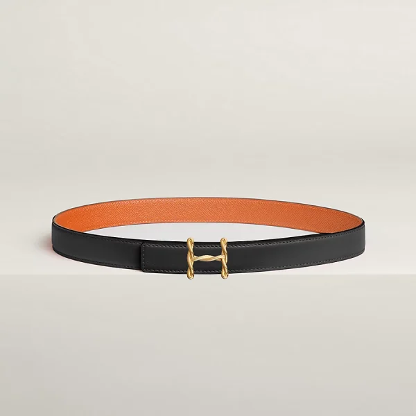 H Torsade belt buckle & Reversible leather strap 24 mm
