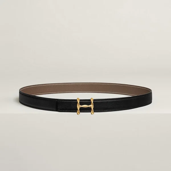H Torsade belt buckle & Reversible leather strap 24 mm
