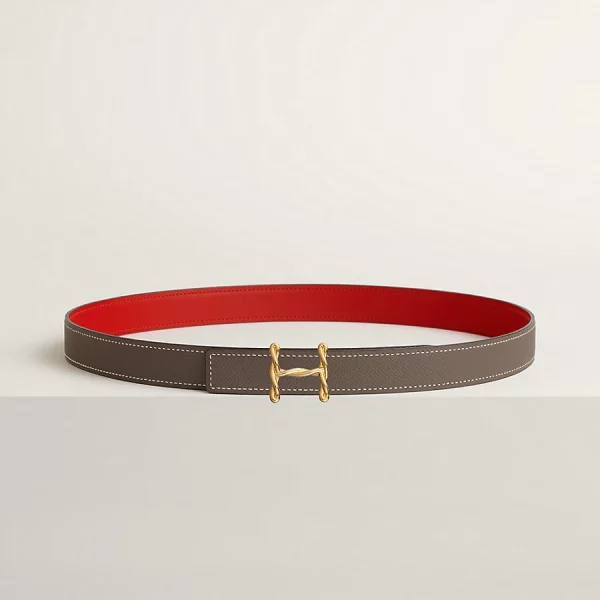 H Torsade belt buckle & Reversible leather strap 24 mm