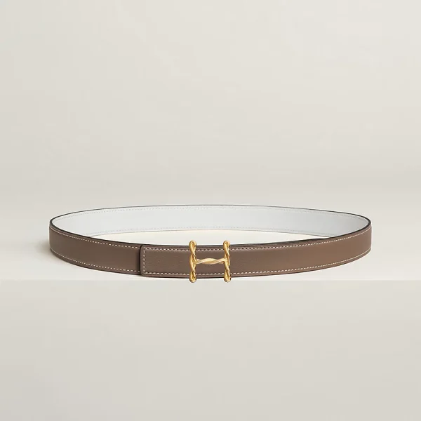 H Torsade belt buckle & Reversible leather strap 24 mm