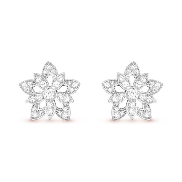 Lotus openwork earrings mini model