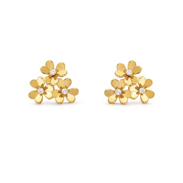 Frivole earrings, 3 flowers, mini model