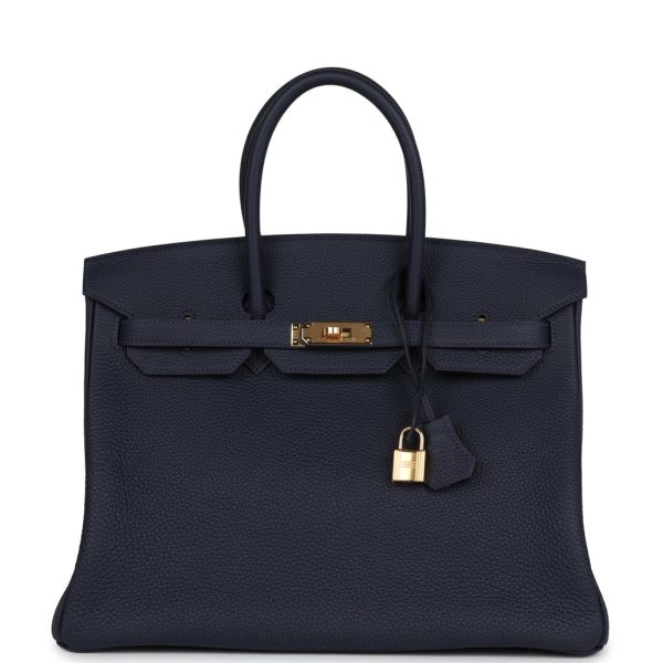 Hermes Birkin 35 Bleu Nuit Togo Gold Hardware