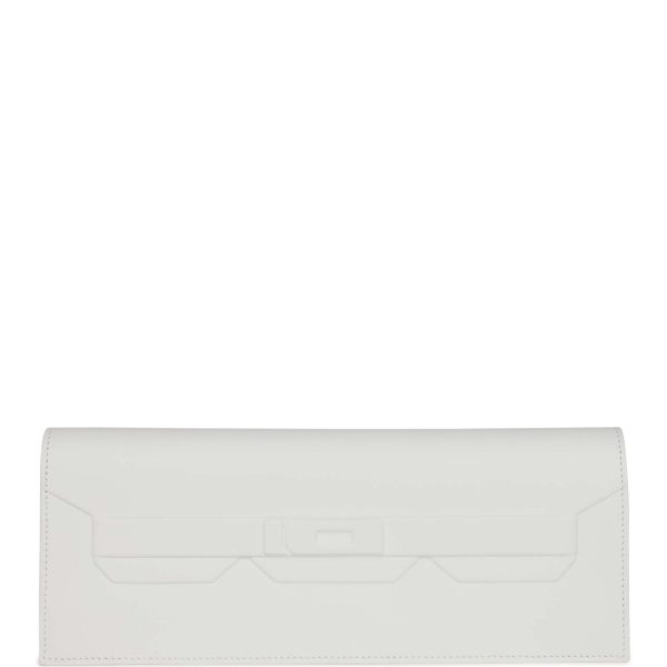 Hermes Shadow Kelly Cut New White Swift