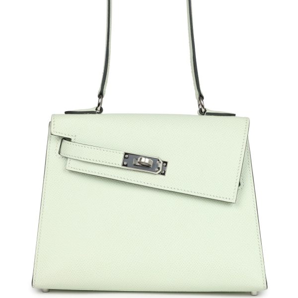 Hermes Kelly Sellier en Desordre 20 Vert Fizz Epsom Palladium Hardware
