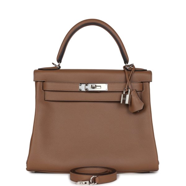 Hermes Kelly Retourne 28 Alezan Evercolor Palladium Hardware
