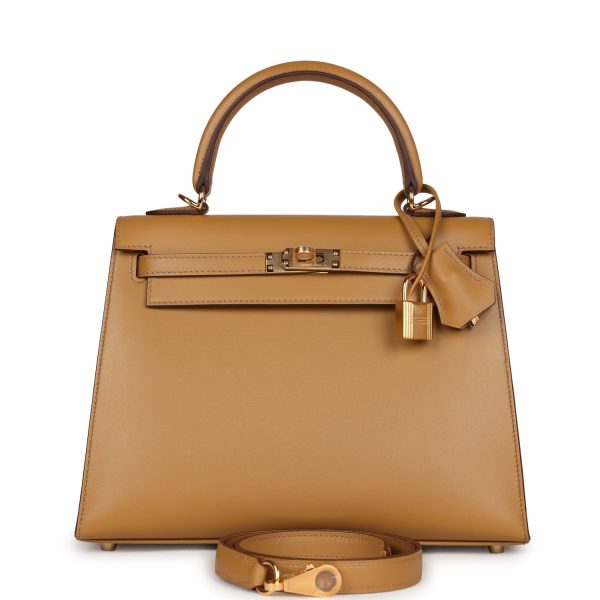 Hermes Kelly Sellier 25 Poussiere Tadelakt Gold Hardware