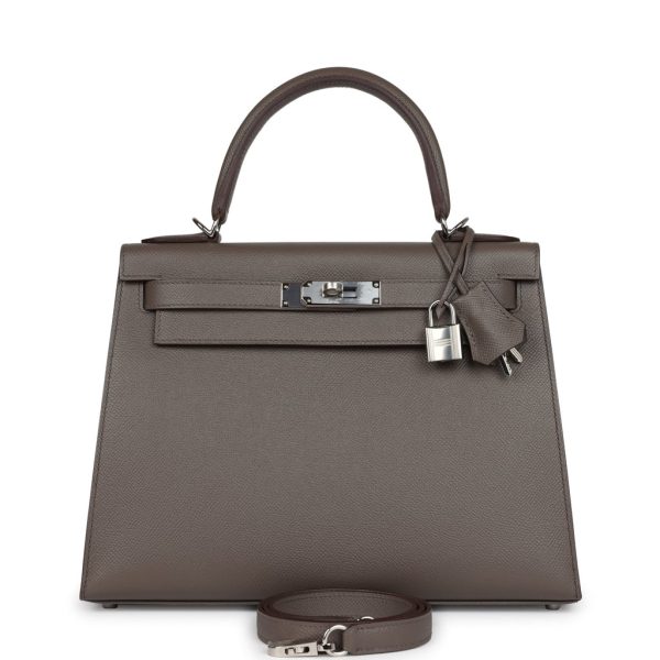Hermes Kelly Sellier 28 Etain Epsom Palladium Hardware