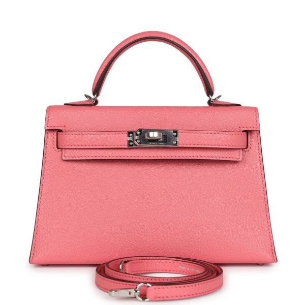 Hermes Kelly Sellier 20 Rose D’Ete Verso Chevre Palladium Hardware