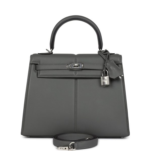 Hermes Kelly Sellier 25 Gris Meyer Swift Palladium Hardware