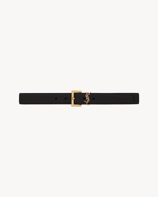 cassandre belt with square buckle in grained leather