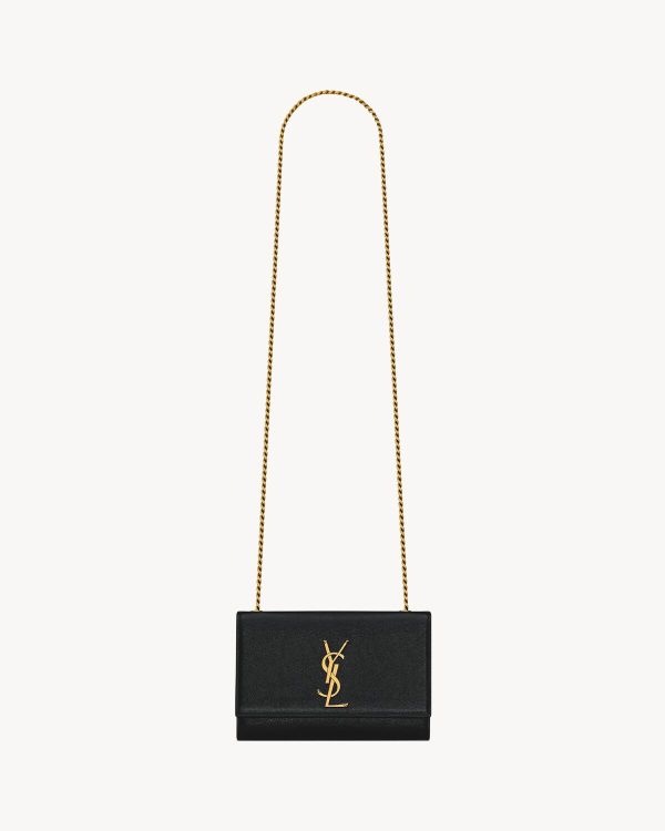YSL Kate Small in Shiny Grained  Leather