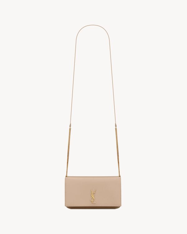 YSL Cassandre Phone Holder in Smooth Leather
