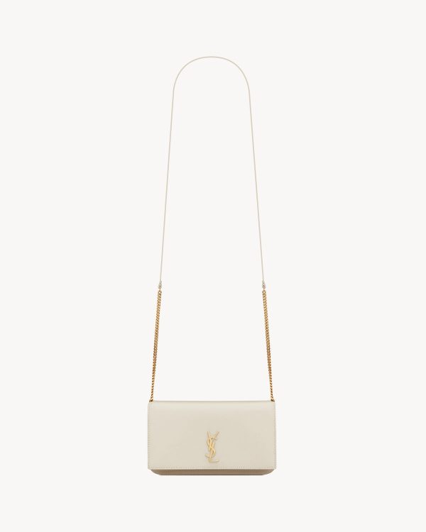 YSL Cassandre Phone Holder in Smooth Leather