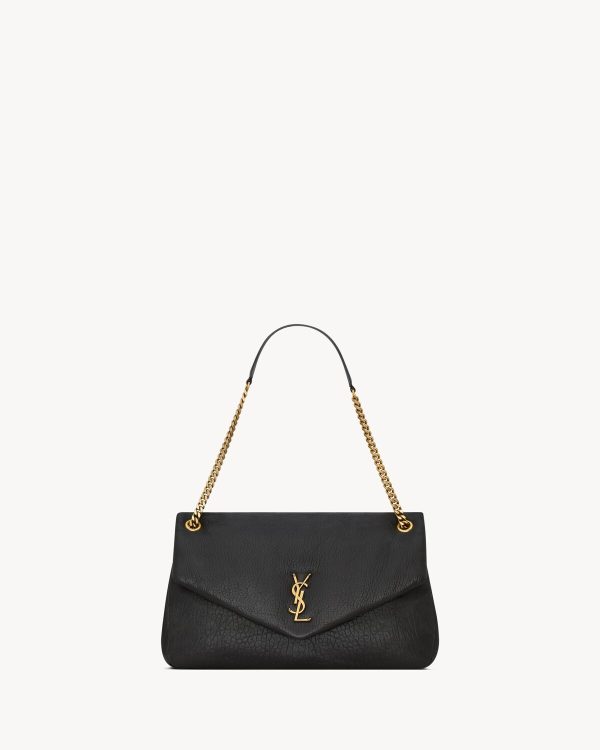 YSL Calypso Large in Grained Lambskin