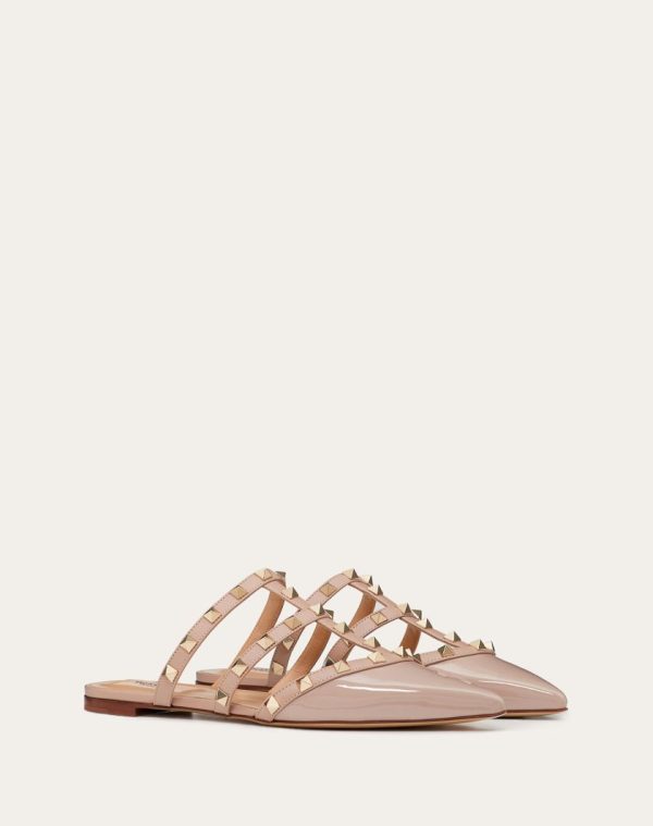 ROCKSTUD PATENT-LEATHER MULE