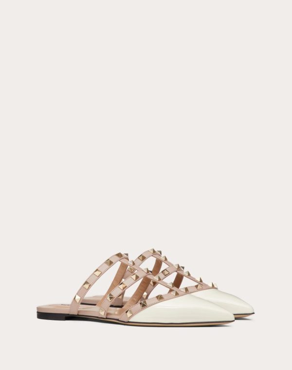 ROCKSTUD PATENT-LEATHER MULE