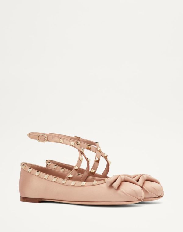 ROCKSTUD SATIN BALLERINA