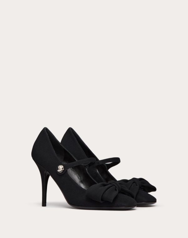 VALENTINO GARAVANI BOWJANE MARY-JANE PUMPS IN CREPE FABRIC 100MM