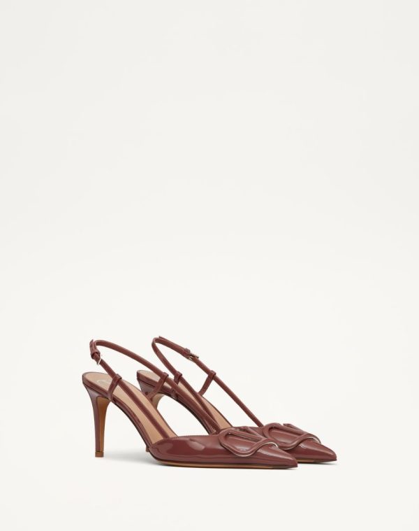 VLOGO SIGNATURE PATENT LEATHER SLINGBACK PUMP 80MM / 3.15 IN.