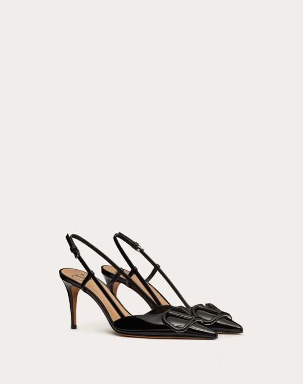 VLOGO SIGNATURE PATENT LEATHER SLINGBACK PUMP 80MM / 3.15 IN.