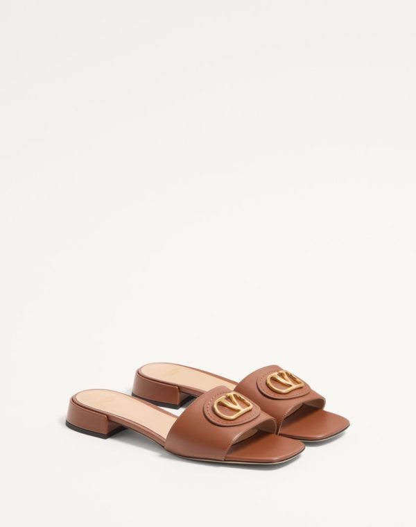 VLOGO SIGNATURE SLIDE SANDAL IN CALFSKIN 20MM