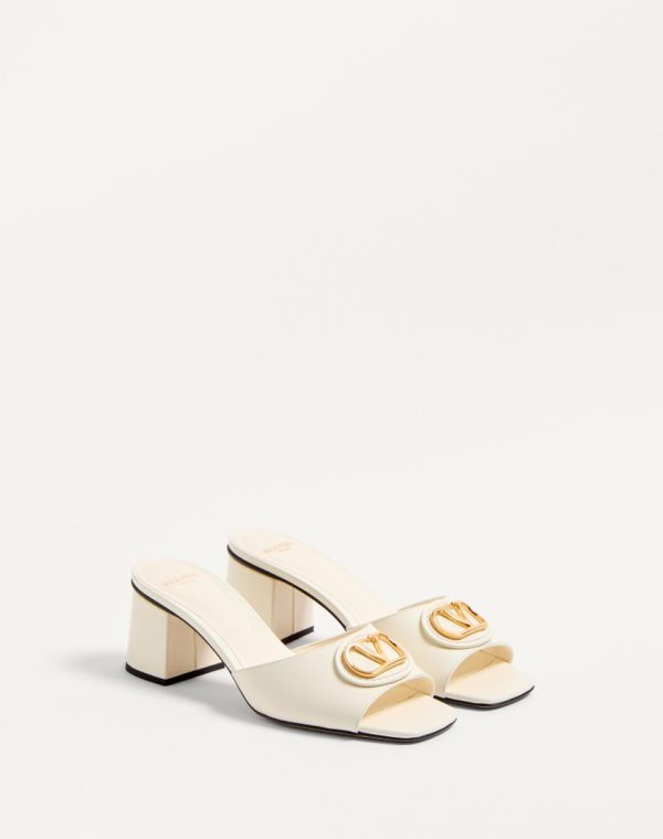VLOGO SIGNATURE SLIDE SANDAL IN CALFSKIN 60MM