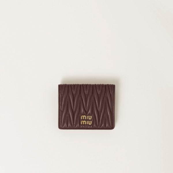 Small matelassé nappa leather wallet