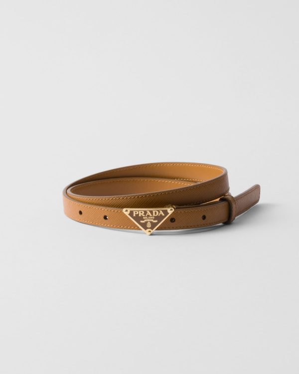 Saffiano leather belt