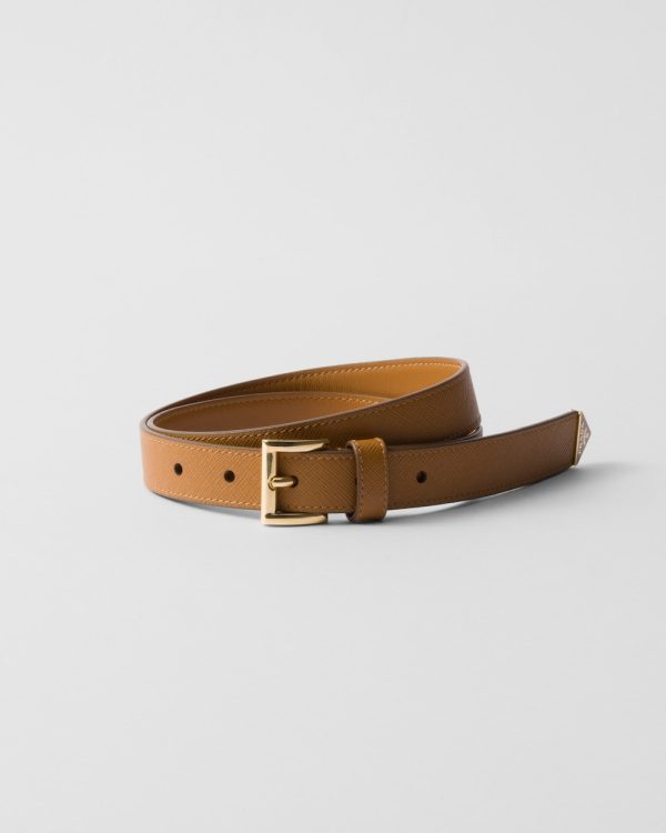 Saffiano leather belt