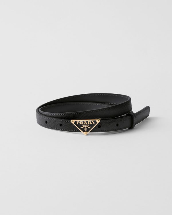 Saffiano leather belt