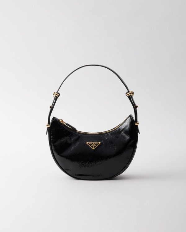 Prada Arqu?? Naplak Patent Leather Shoulder Bag