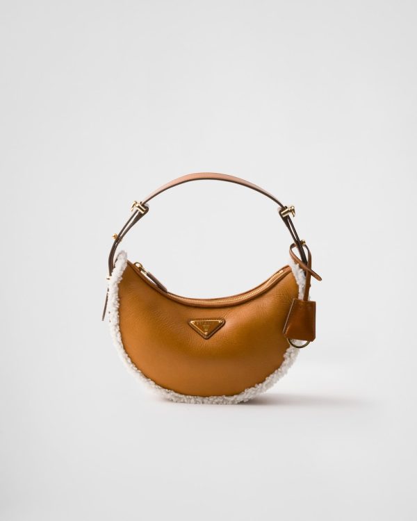 Prada Arqu?? Small Shearling Shoulder Bag