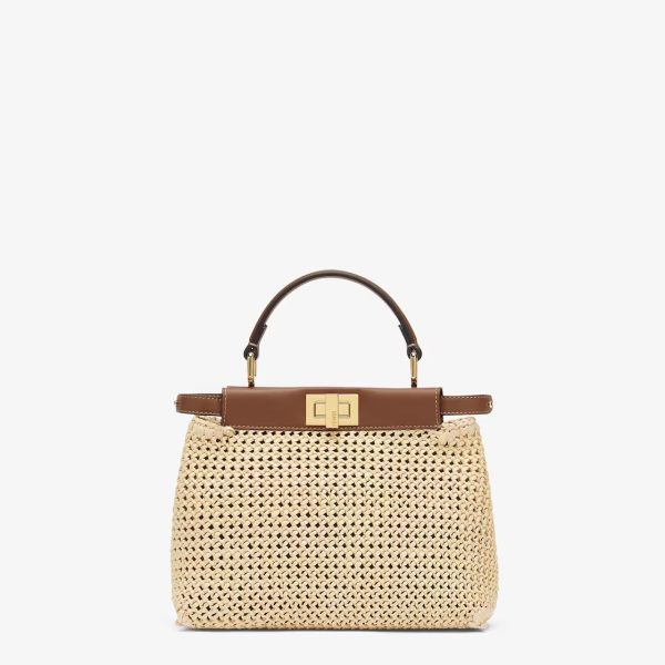 Fendi Peekaboo Mini Brown leather and macramé bag