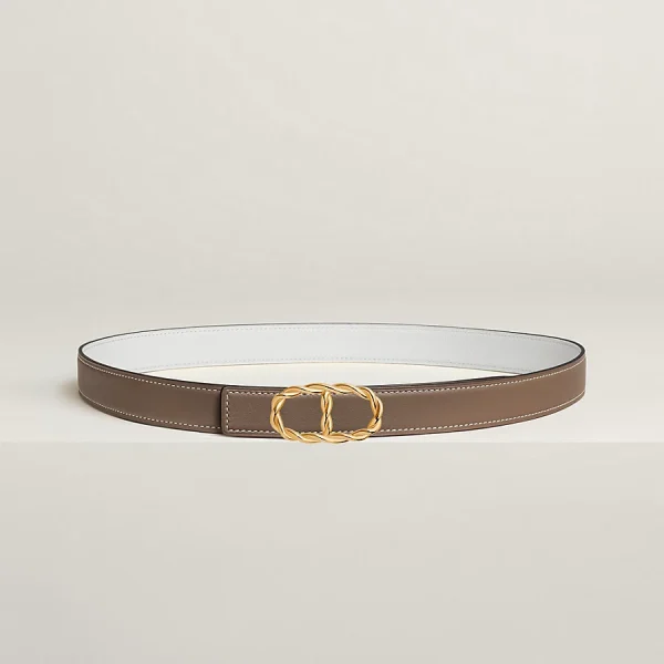 Maillon Torsade belt buckle & Reversible leather strap 24 mm
