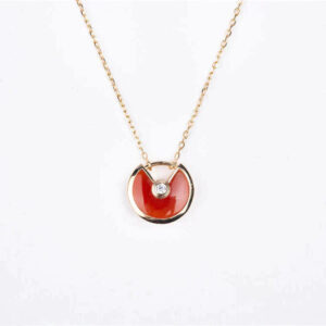 [Lucky Star]AMULETTE GOLD CARNELIAN ONYX NECKLACE