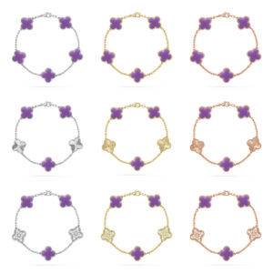 [Lucky Star] CLOVER 5 MOTIF LIGHT PURPLE BRACELET COLLECTION