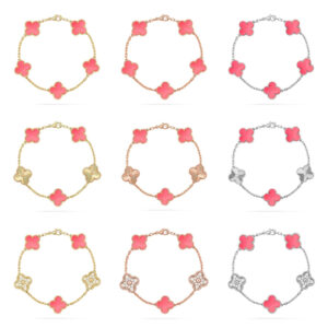 [Lucky Star]  CLOVER 5 MOTIFS  PINK MOP BRACELET COLLECTION