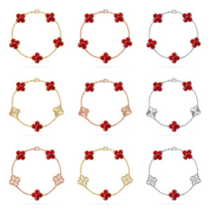 [Lucky Star] CLOVER 5 MOTIF RED PATTERN BRACELET COLLECTION