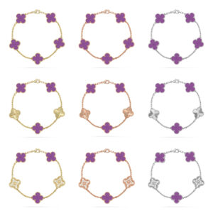 [Lucky Star]  CLOVER 5 MOTIF VIOLET BRACELET COLLECTION