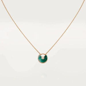 [Lucky Star]AMULETTE ROSE GOLD MALACHITE NECKLACE