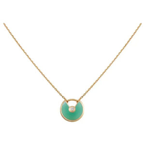 [Lucky Star]AMULETTE GOLD MALACHITE NECKLACE