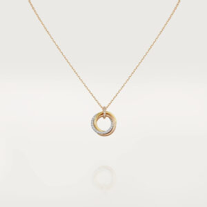 [Lucky Star]TRINITY NECKLACE SILVER GOLD PINK GOLD DIAMONDS